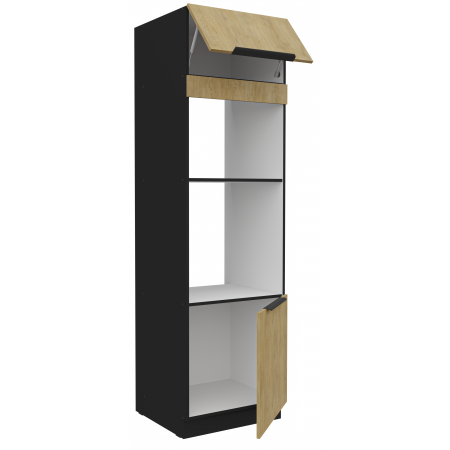 Zabudowa piekarnika i mikrofalówki 60 cm CREMA 60 DPM-210 2F dąb cremona / czarny mat